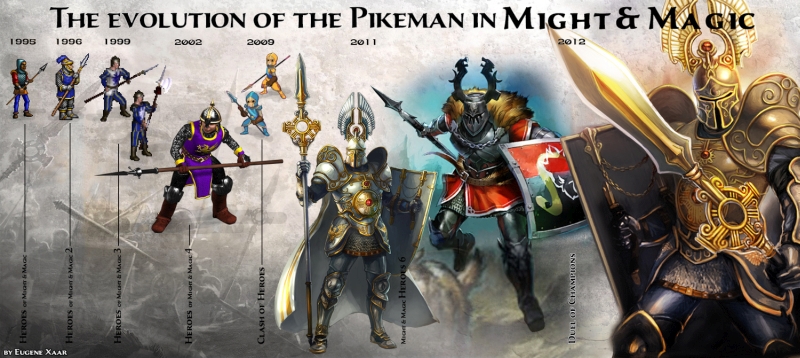 Evolúcia jednotky Pikeman vo svete Might &amp; Magic