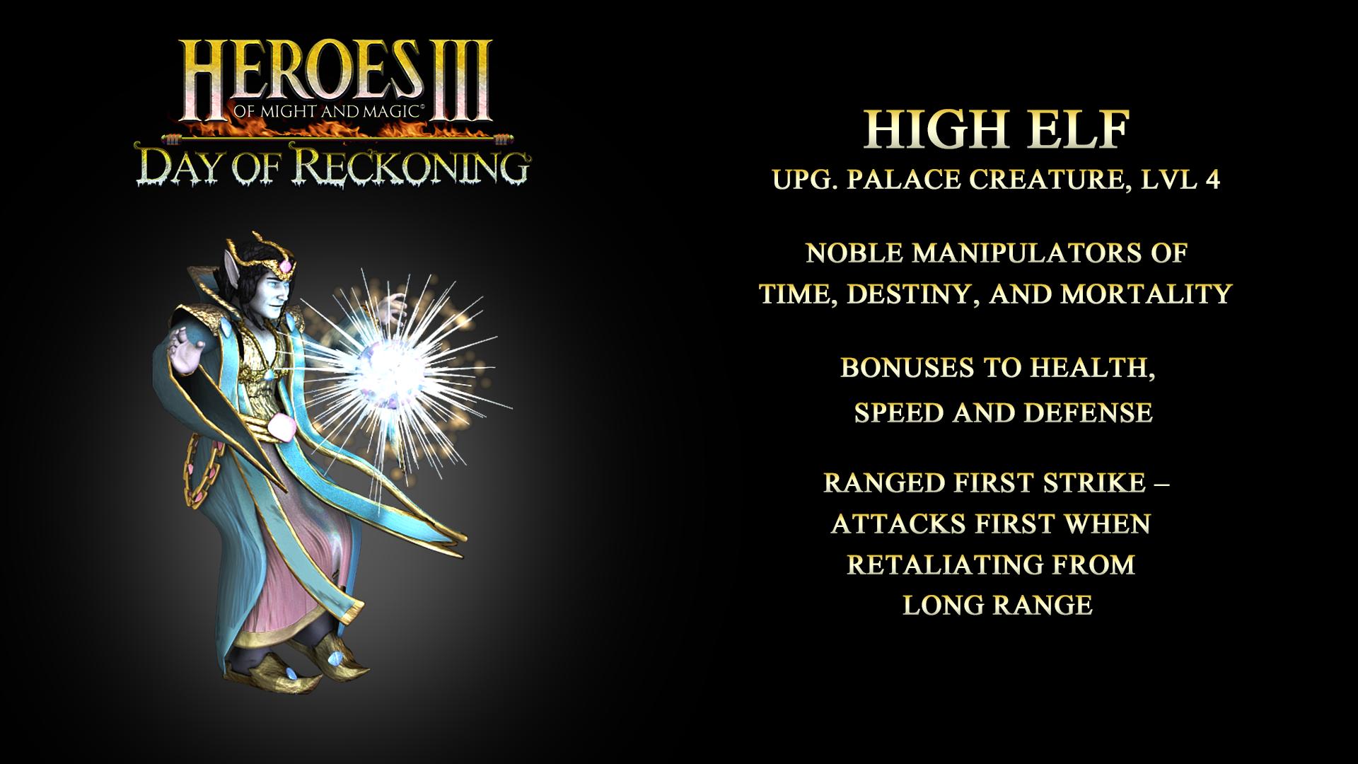 High Elf. Noble manipulators of time, destiny and humanity . 