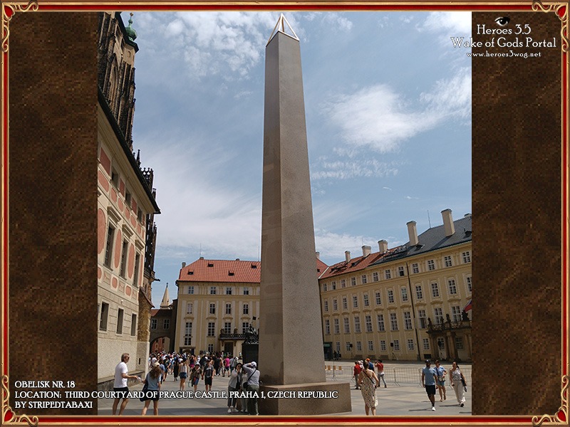 Obelisk at Third Courtyard of Prague Castle, Prague, Czech RepublicThis modernist granite obelisk was installed in 1928 to commemorate the 10th anniversary of Czechoslovakia's independence. Designed by architect Jože Plečnik, it stands in the third courtyard of Prague Castle, symbolizing national pride and resilience amid the historical heart of the Czech Republic.