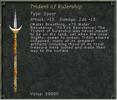 Trident of Rulership from RPG Might and Magic VIII. What secrets did the Tritons know?