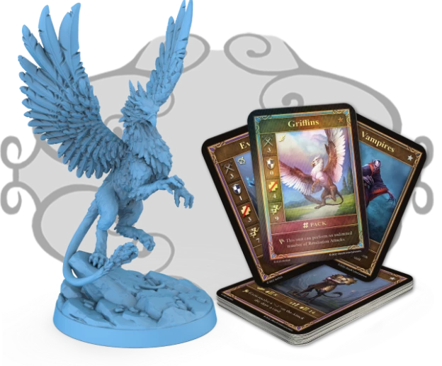 Enlist the help of diverse magical beings in your town. Enhance them by flipping the card to the holo side! Form potent armies to outmatch rivals in strategic battles.