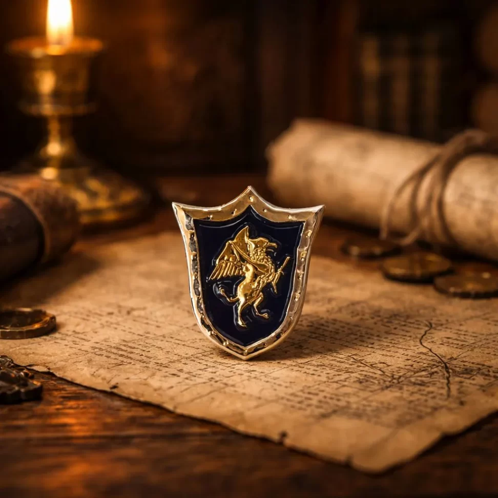 Heroes III metal griffin shield badge