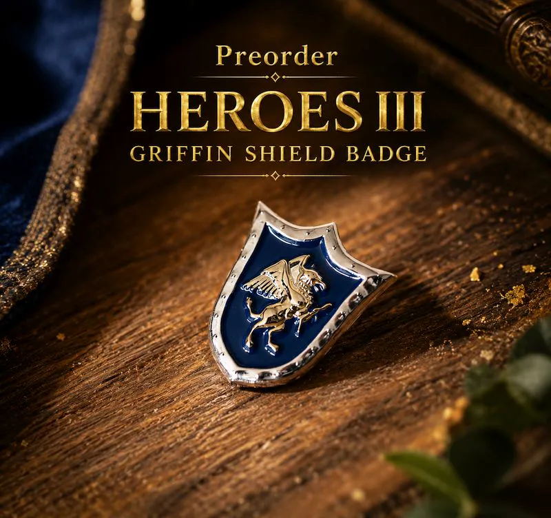 Preorder Heroes III metal griffin shield badge