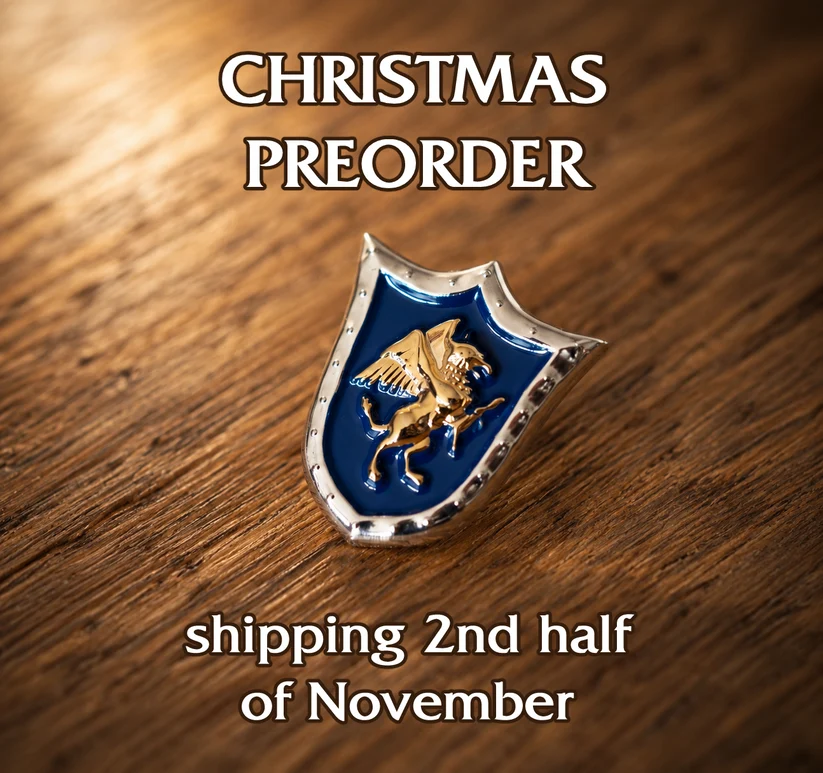 Order Heroes III metal griffin shield badge